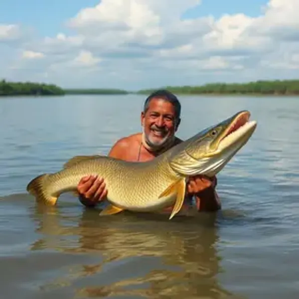 Wilber Muñoz, o Homem Peixe, chega a Santarém pelo rio Amazonas