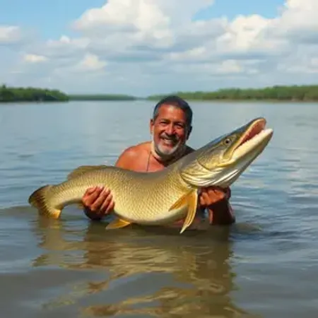 Wilber Muñoz, o Homem Peixe, chega a Santarém pelo rio Amazonas